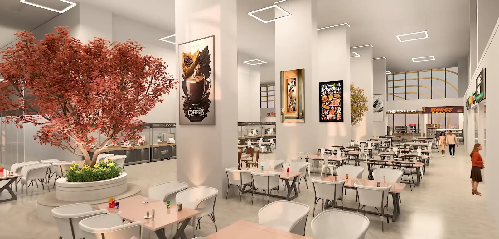 Artistic impression of the food court