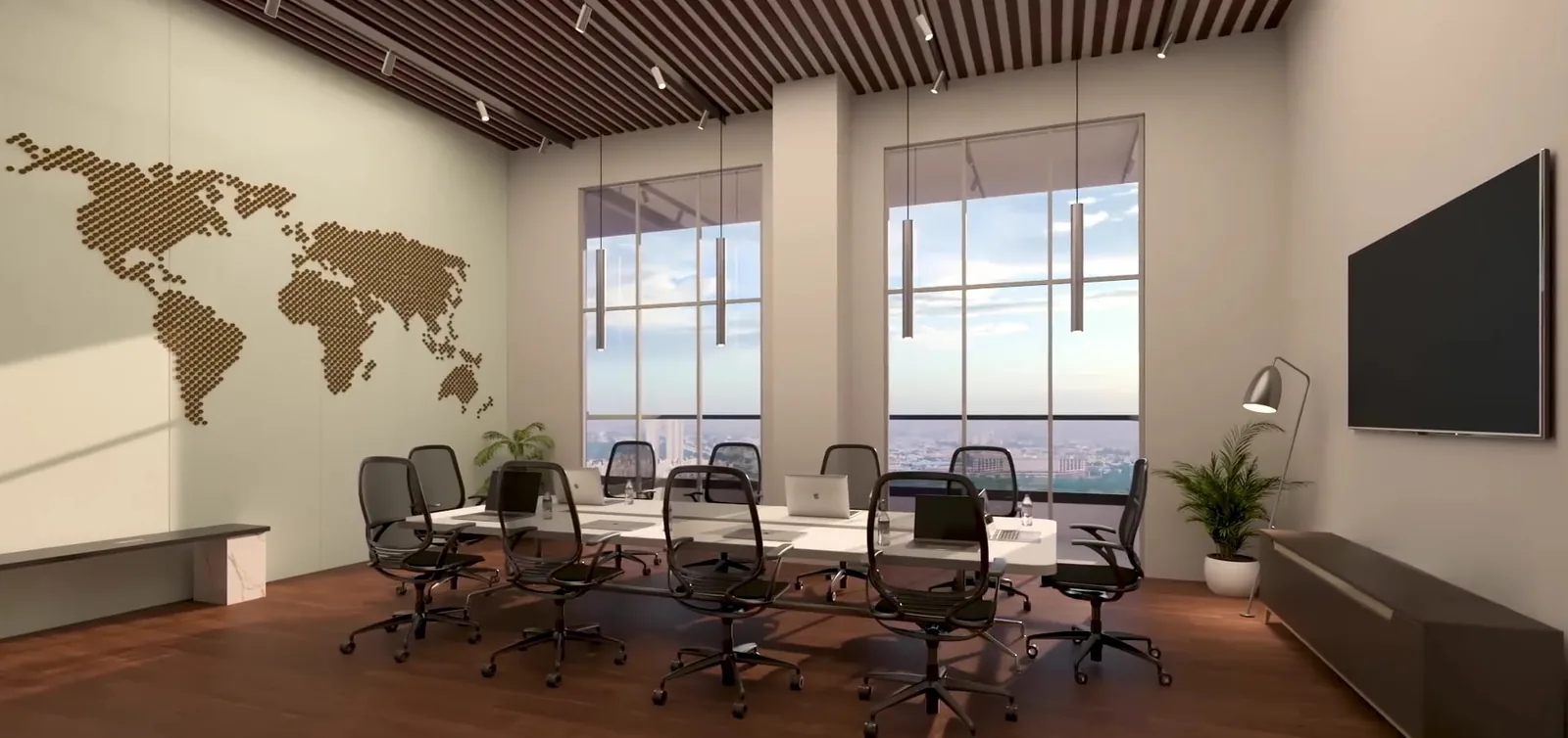 Artistic impression of a fitted office suite